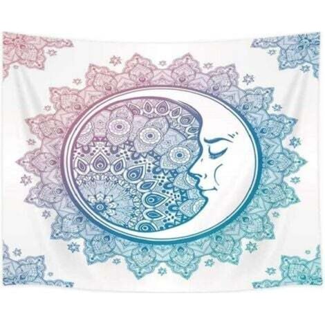 [JAMAIS UTILISÉ] Tapisserie Mandala, 230x180cm, Tapisserie Murale Indien Bohémien Psychédélique Tapisseries Étoile et Lune Tenture Murale pour Chambre Salon Dortoir Décoration (1/4)