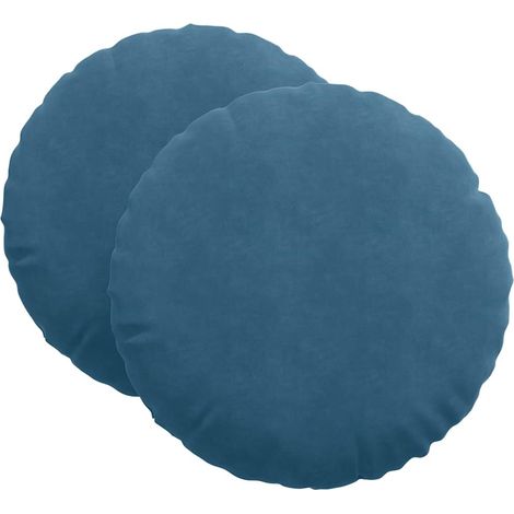 Maison Exclusive - Sitzkissen 2 pcs Blau Ø60 x 21 cm Samt