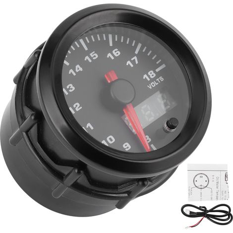 Voltmètre numérique à pointes, 52 mm (2 pouces), 7 couleurs LED, universel pour voiture de course 12 V (1/5)