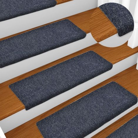 Tapis d'escalier 5 pcs,Marchettes d'escalier,Protections d'escalier Tissu aiguilleté 65x21x4 cm Anthracite DVNEI511114