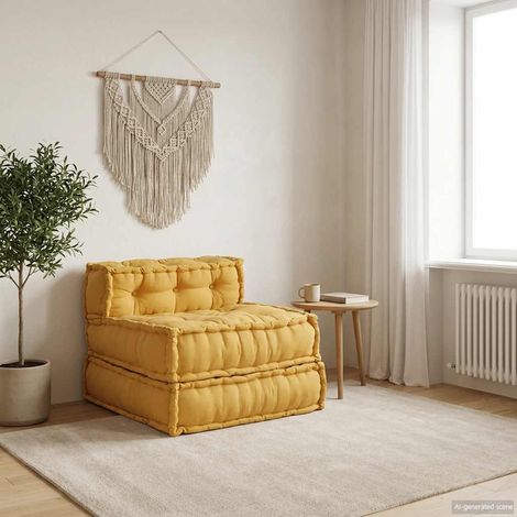 vidaXL Canapé modulaire jaune 70x70x54 tissu (1/5)