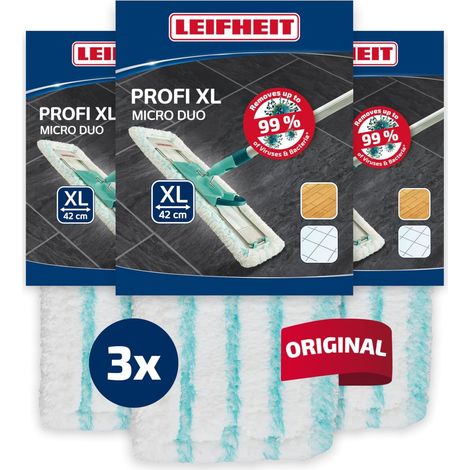 Lot de 3 Housses Microfibre, Double Action, Absorbante, Pour Balai Plat, Sol Lisse (1/5)
