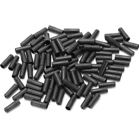 100 embouts de câble de frein noir pour vélo, bouchons de protection 5mm, manchons plastique anti-effilochage (1/5)