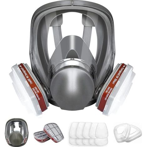 Vollgesichtsmaske 6800 Vollgesichtsmaske mit Filter 6001 zum Lackieren, Schutz vor Staub, Chemikalien, Polieren, Autolackieren, Schleifen