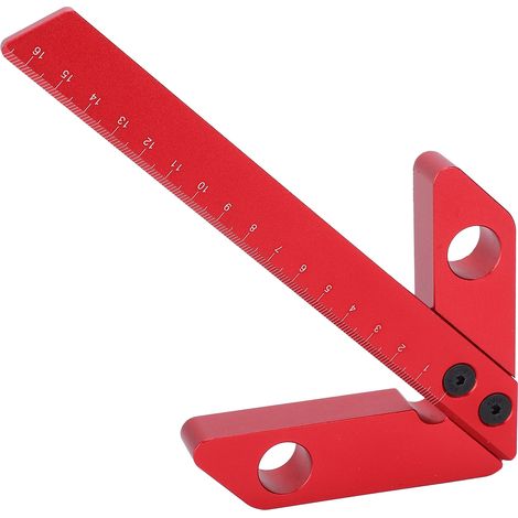 Règle à angle droit 45/90 degrés avec point central, outil de mesure pour le travail du bois (1/5)