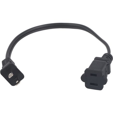 Rallonge électrique NEMA 1-15P à NEMA 1-15R 2 broches mâle-femelle 32cm, câble d'alimentation robuste prise américaine 125V (1/5)