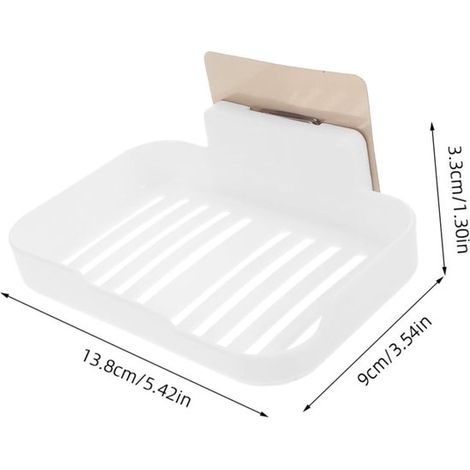 2er-Set Shampoo und Seifenschalen Selbstklebend Für Duschwände PP-Material Kein Bohren erforderlich Ideal für Camping und Reisen Weiß Braun (1/5)