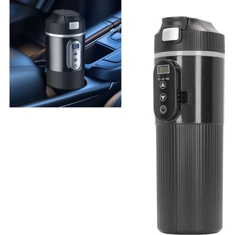 500 ml Auto-Thermoskanne/Wasserkocher/Thermoskanne/Teebecher mit vertikalen Streifen, schwarz. (1/5)