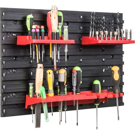 Panneau d'outils d'atelier 57 x 39 cm + étagères (1/5)