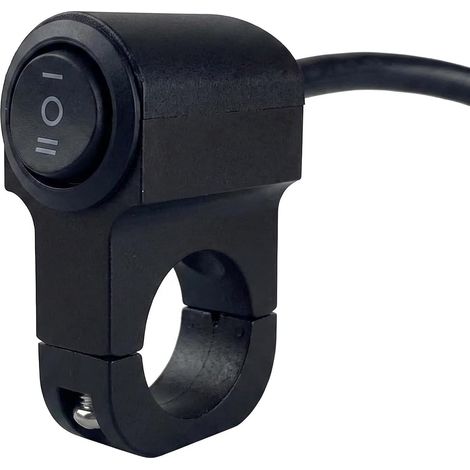 Interrupteur Guidon Moto 22mm Aluminium 12V Étanche Commutateur Phare Noir (1/5)