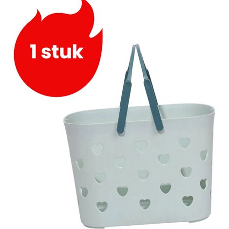Panier de rangement ajouré vert en forme de cœur pour salle de bain et toilettes rangement pratique pour accessoires de bain et petits objets (1/5)