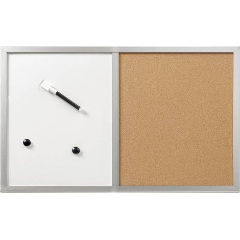 Pannello magnetico, Lavagna bianca Whiteboard Herlitz 10685394 (L x A) 600 mm x 400 mm Argento, Sughero 10685394 (1/2)