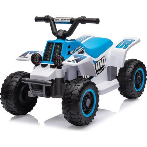 Kinder Quad Elektro Mit 2 Geschwindigkeiten, LED, Musik Und Lautsprecher, 6V, Sanftanlauf-Design, Vorwärts-/Rückwärtsfunktion, Max 25kg, 3+ Jahre(Blau) (1/5)