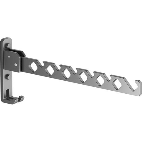 Porte Cintre Mural Pliable 34cm Aluminium sans Perçage (1/5)