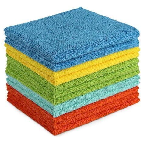 Lot de 5 Chiffon, microfibre et lingette, Torchons Lavette Microfibre Ménage Plus Doux, Plus Absorbants, Non Pelucheux, pour Maison, Cuisine, Voiture, Cenêtres e Vitre 30 x 30cm , (1/5)