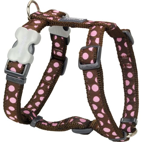 Harnais chien Red Dingo Fantaisie marron à pois roses Taille : T2