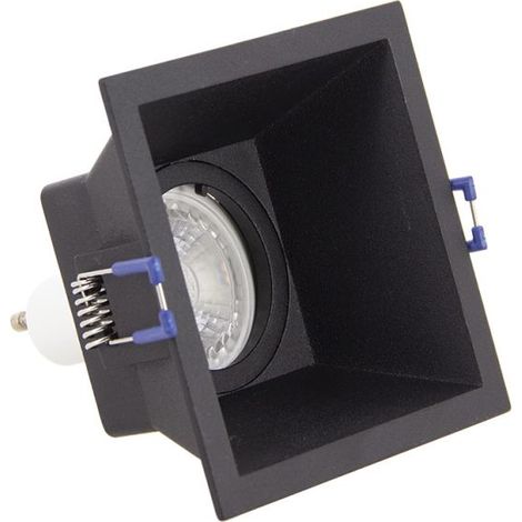 Xanlite – Spot encastrable GU10 50W 2700K noir – Éclairage chaleureux – Ø100mm – Installation rapide avec clips à ressorts – IP20 pour intérieur (1/6)