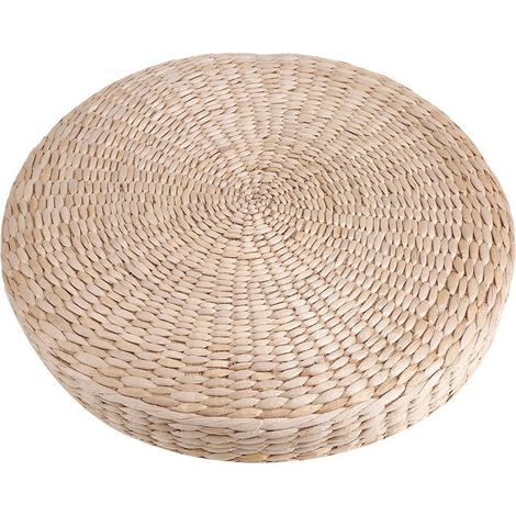 Pouf rond de 40 cm, coussin tatami, coussin de sol en paille, tapis de méditation et de yoga doux (1/5)