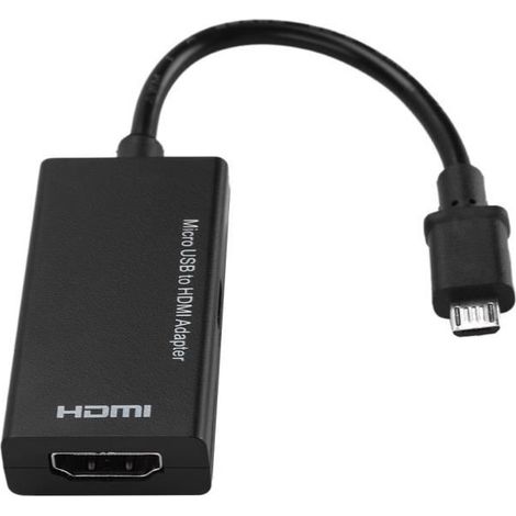 TMISHION Convertisseur USB vers HDMI Adaptateur Micro USB vers HDMI 1080P Son stéréo 8 canaux Adaptateur vidéo HDMI 5 broches (1/4)