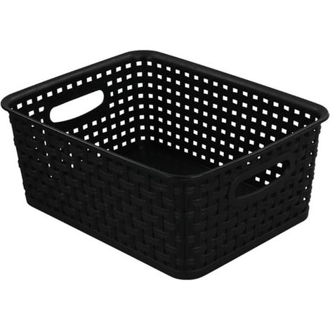 Panier de rangement avec poignées - Panier de rangement - Paniers de rangement - Panier de rangement pour la maison - Panier de rangement - PP - Noir (1/5)