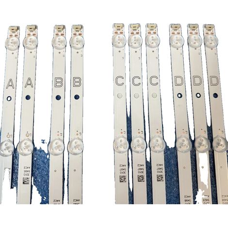 Striscia LED, alluminio resistente, ampia compatibilità, set da 10 pezzi per 1 TV (1/5)