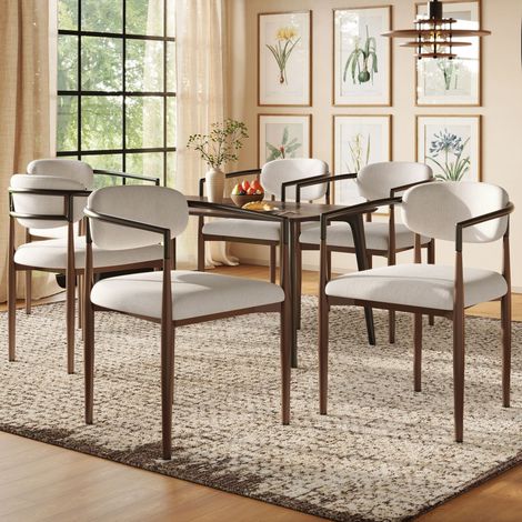 Tissu lin haut de gamme, en lin et tissu, pour maison et usage quotidien, lot de 6, luxe léger, ergonomique, design simple, pieds réglables
