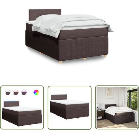vidaXL Boxspringbett mit Matratze Dunkelbraun 120x200 cm Stoff (1/5)