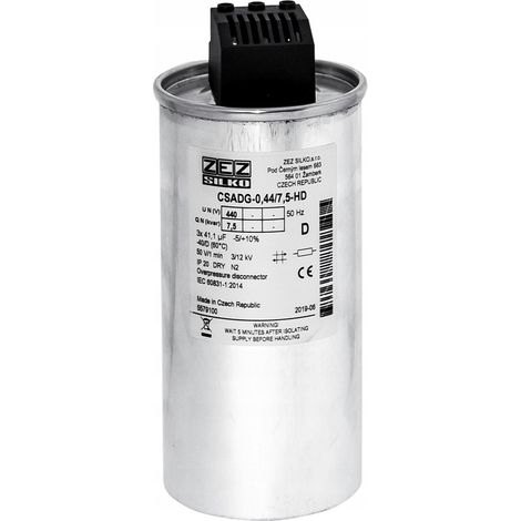 Condensatore ZEZ-Silko 7,5kvar 440V Cn=3x41,10μF In=3x9,85A