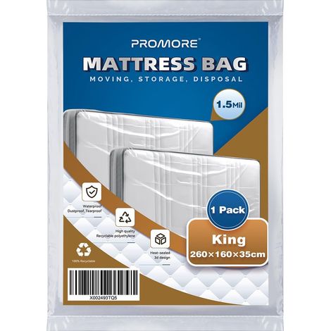 Protective Mattress Cover for Moving and Storage 160 x 200 cm Laminated Mattress Cover Plastic Storage (1/5)