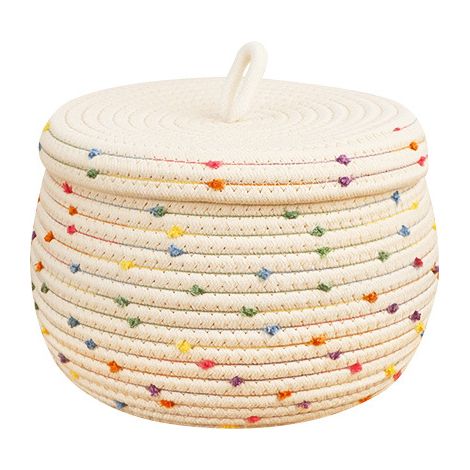 Panier de Rangement avec Couvercle Ligne Coton Nordic - Plateau Style Scandinave (1/3)