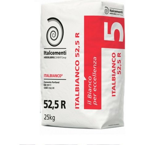 Cemento bianco R 52,5 Idesign Italbianco Bianca Italcementi - in sacco da 25 Kg