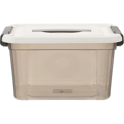 Boîte de rangement empilable pour articles ménagers, boîte de rangement pour divers objets, boîte de rangement empilable avec couvercle et fermeture à loquet-26.00X18.00X14.50CM