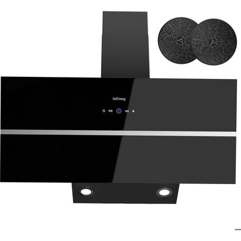 Hotte aspirante décorative noire - 578 m³/h - Classe A++ - 90 cm