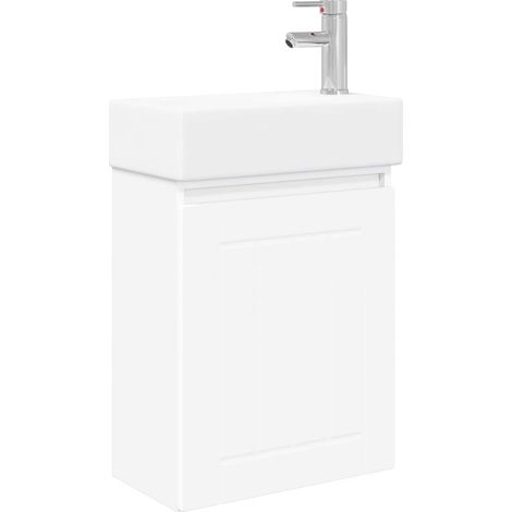 Bathroom Vanity Unit with Tap White 45.5 x 25.5 x 84 cm vidaXL