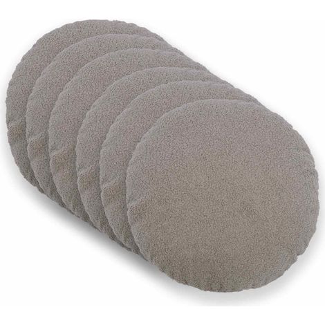 Funda de almohada 6 pcs HEERLEN Gris Claro Ø 30 cm Bouclé vidaXL (1/5)