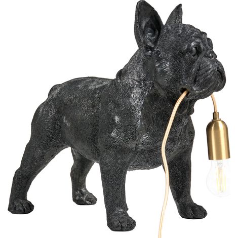 Lámpara de mesa con temática animal lámpara de noche con forma de perro lámpara de lectura para dormitorio negra Baxter