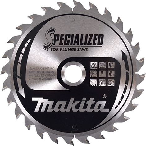MAKITA B-56699 DISCO TCT 165/20/28D INCISIÓN MADERA