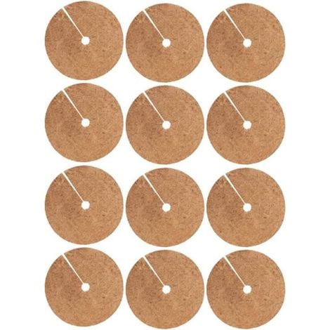Mulch, Kokosfaser-Mulchring-Schutzmatte für Bäume, Kokosnusstopf-Mulchabdeckung 20 cm, 12 Stück (1/4)