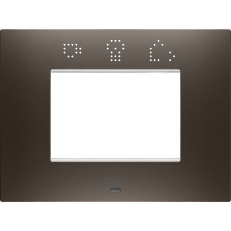 PLAQUE EGO SMART RECT. 3P TEINTE MARRON GEWISS GW16003SBS
