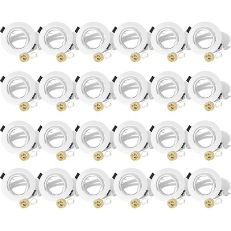 Set de 6 Spot encastrable, Pivotant 35°, Acier inoxydable, Douille GU10, Salon Salle de bain