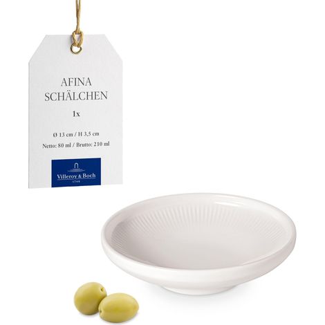 Coupelle Afina en porcelaine, petit bol pour collations, fabriqué en Allemagne, compatible lave-vaisselle et micro-ondes, empilable, blanc (1/5)