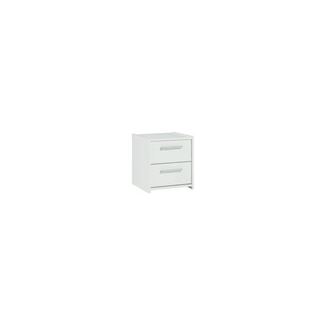 Table de chevet 2 tiroirs aggloméré blanc 40x35x40cm design moderne rangement pratique surface résistante facile à monter