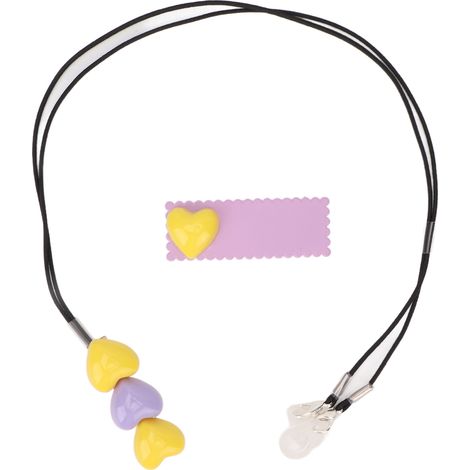 Porte-appareil auditif pour sourds, pince à cheveux anti-perte en forme d'étoile, jaune et violet, en silicone, nylon et ABS, pour enfants et adultes, compatible avec les deux oreilles. (1/5)