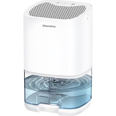 Deumidificatore e purificatore d'aria portatile 2 in 1, asciugatrice silenziosa per casa, cucina, cantina, bagno, ripostiglio, deumidificatore (bianco) (1/4)