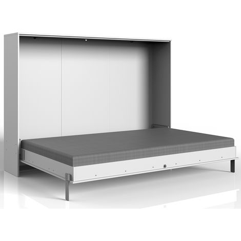 Schrankbett 140x200 cm weiß Jugendbett Gästebett Klappbett JOKSI-43, B/H/T 212/154/43 cm (1/5)