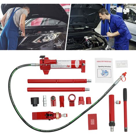 Cric Hydraulique 4t, Design Divisé, Idéal pour Réparation Auto, Atelier, Garage (Rouge) (1/5)