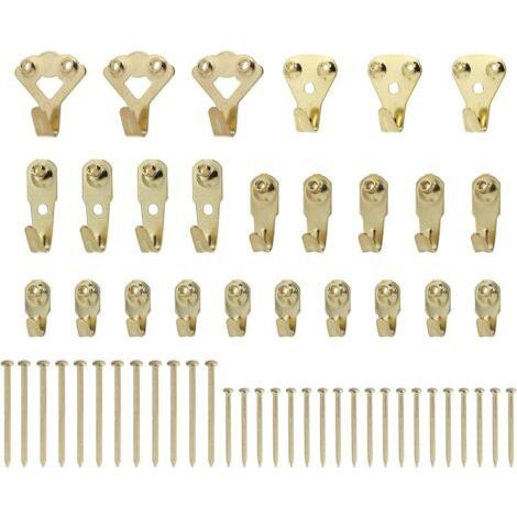 25 Metall-Bilderrahmenhaken mit Nägeln, Fotohaken zum Aufhängen von Fotos, verschiedene Größen für Lasten von 4,5 bis 45 kg (1/5)