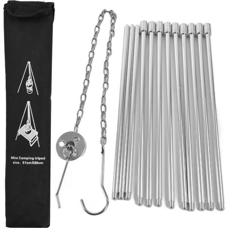 Trépied de Camping 4 Sections en Alliage d'Aluminium Portable pour Marmite (1/5)