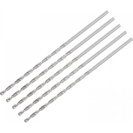 5 Pcs 2mm Mini Micro Forets Hélicoïdaux Haute Vitesse Acier Droit Tige Extra Long Perceuse Pointe 85mm pour Aluminium Alliage (1/5)