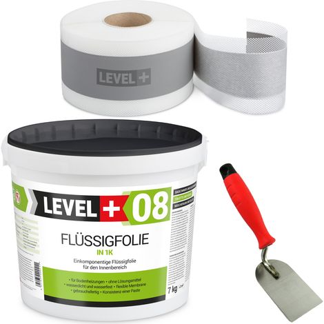 LEVEL+ Dichtset für Duschabdichtung Bad Dichtband Flüssigfolie 7kg SET02 (1/4)